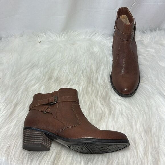 Naturalizer NWOT Zakira Brown Leather Strappy Ankle Boots Sz 8 - Picture 1 of 6